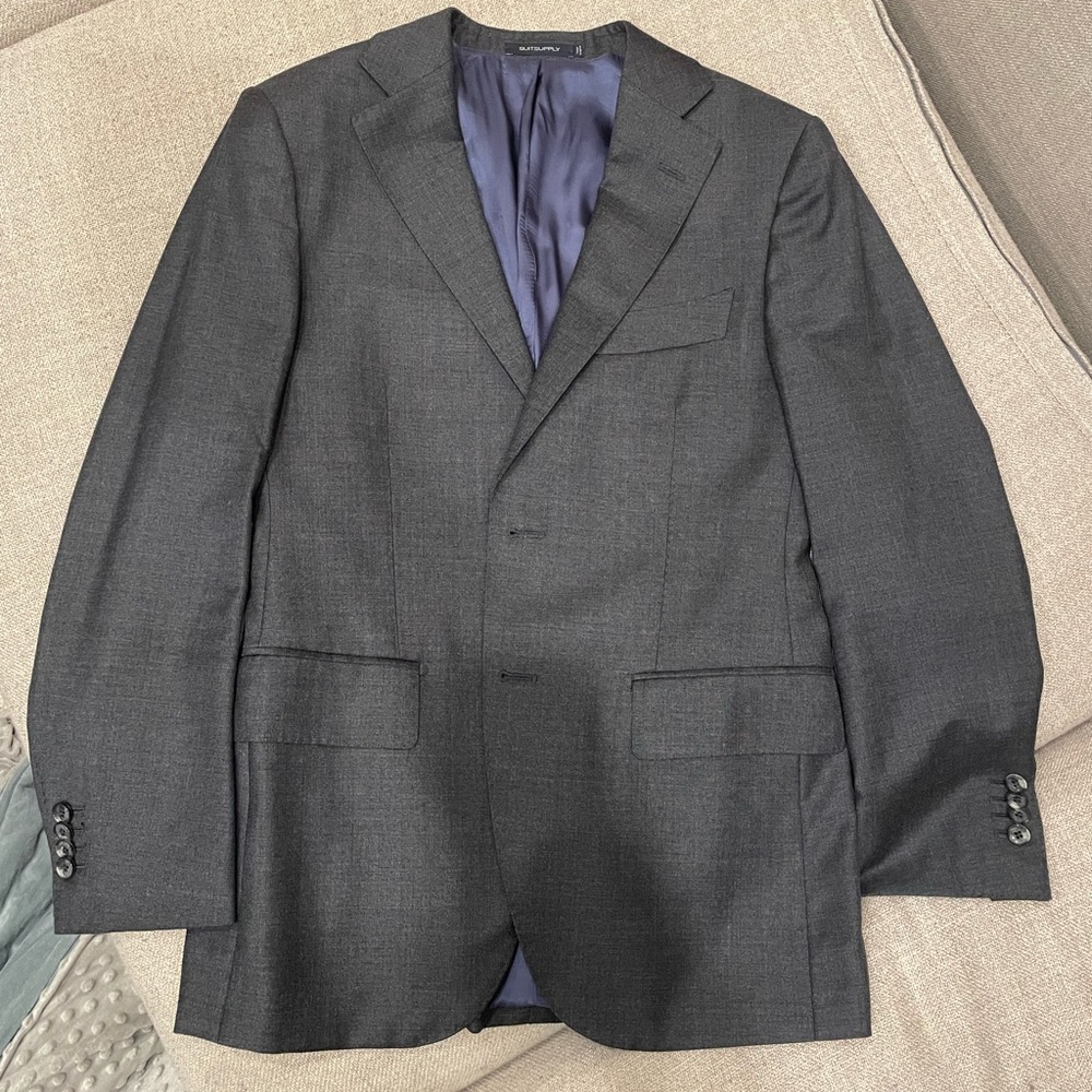 Suitsupply 36 short (36S) Lazio jacket In Dark Gray